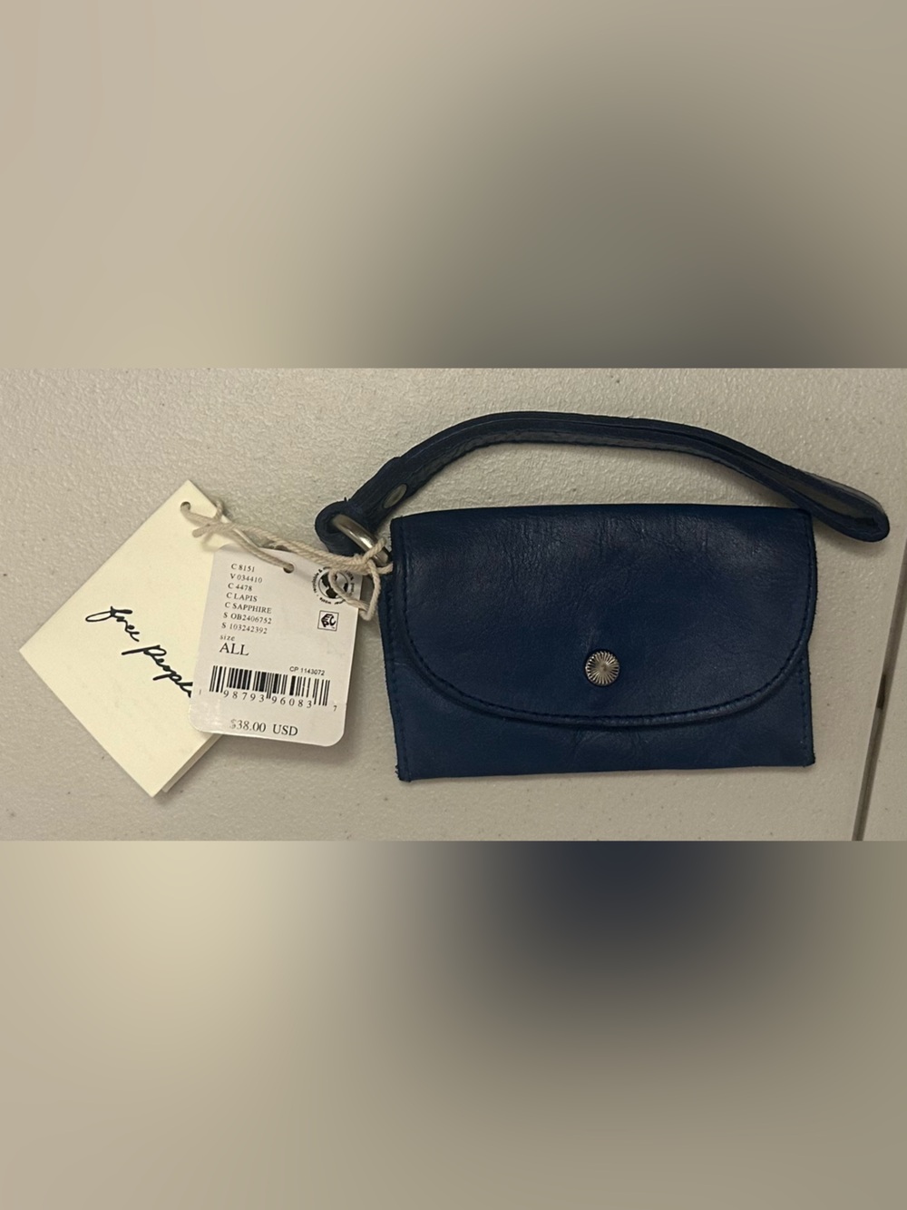 Free People Navy Blue Wristlet